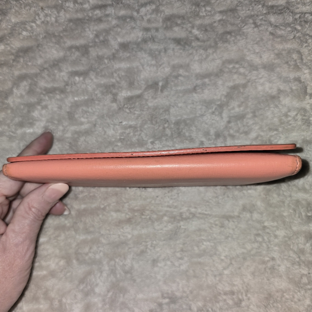 Balenciaga Long Flap Wallet. Coral Pink calfskin Leather. Euc - Picture 7 of 16